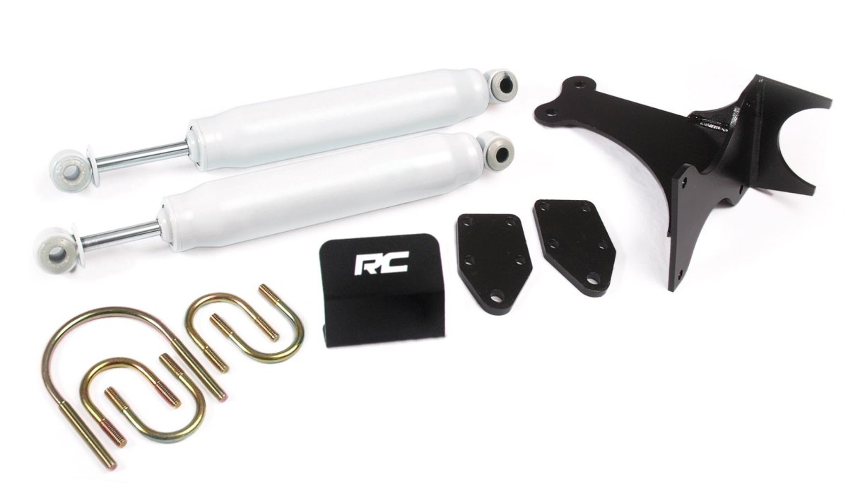 Ford F-250 Super Duty Steering Stabilizer - Rough Country - Dual, 2-8 Inch Lift - '05-'24